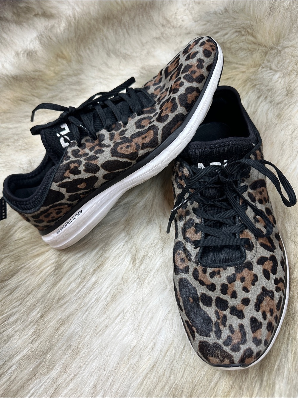APL Phantom Leopard Pony Hair Running Sneakers Women's US 10 EU 41